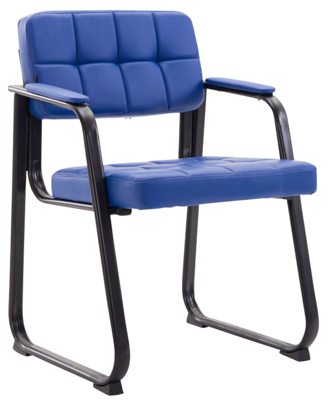 Set van 2 Eetkamerstoelen - Dinerset - Comfortabel Design met Kunstleren Bekleding Kleur blauw