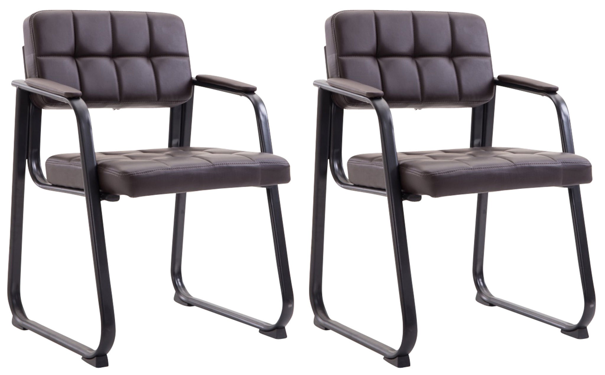Set van 2 Comfortabele Bezoekersstoelen - Vergaderstoelen - Luxe Zithouding Kleur bruin