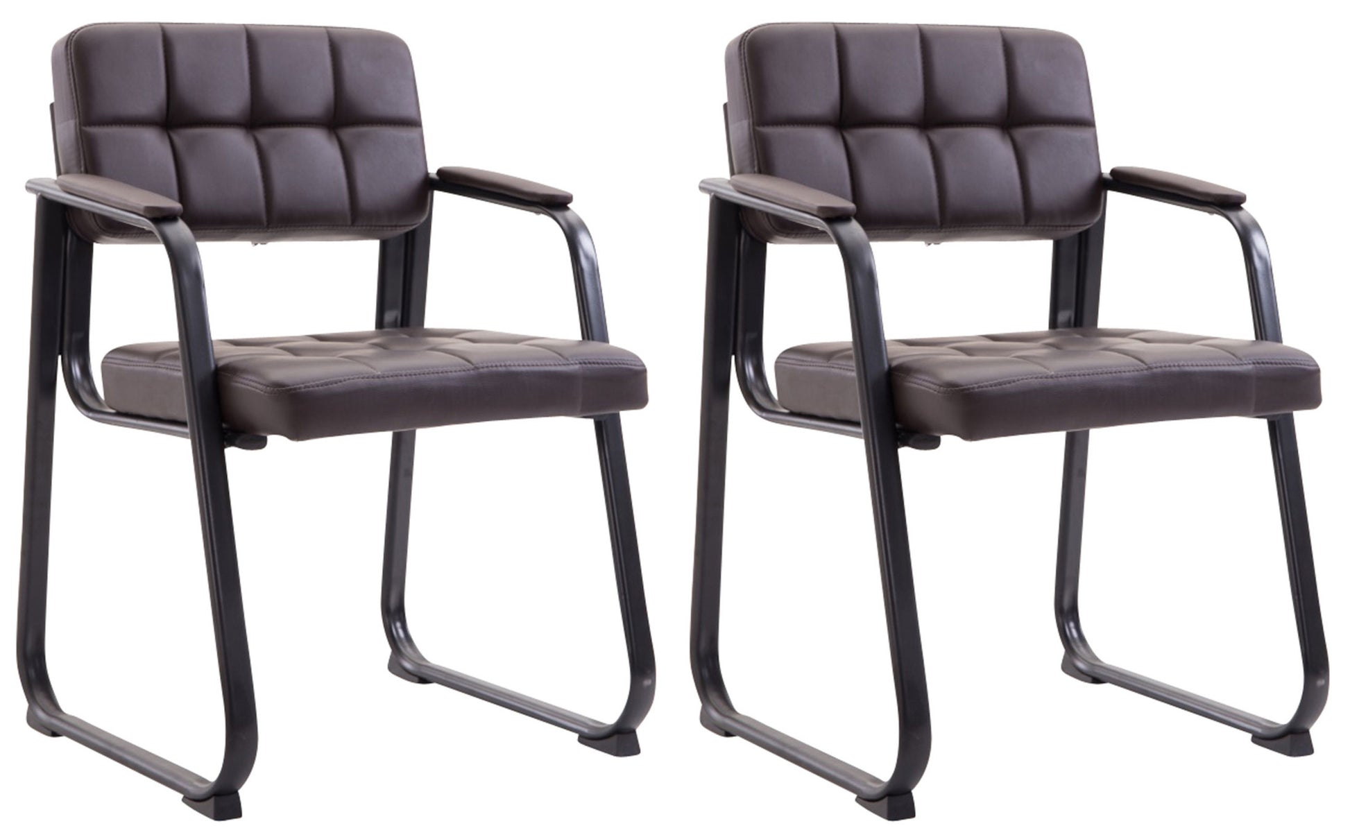 Set van 2 Comfortabele Bezoekersstoelen - Vergaderstoelen - Luxe Zithouding Kleur bruin