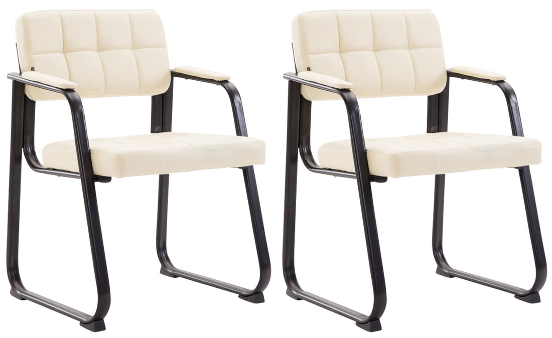 Set van 2 Comfortabele Bezoekersstoelen - Vergaderstoelen - Luxe Zithouding Kleur bruin