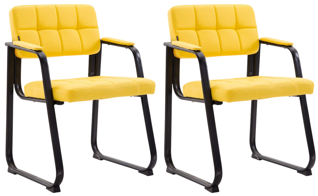 Set van 2 Eetkamerstoelen - Dining Chairs - Comfort Urenlang Zitten Kleur geel