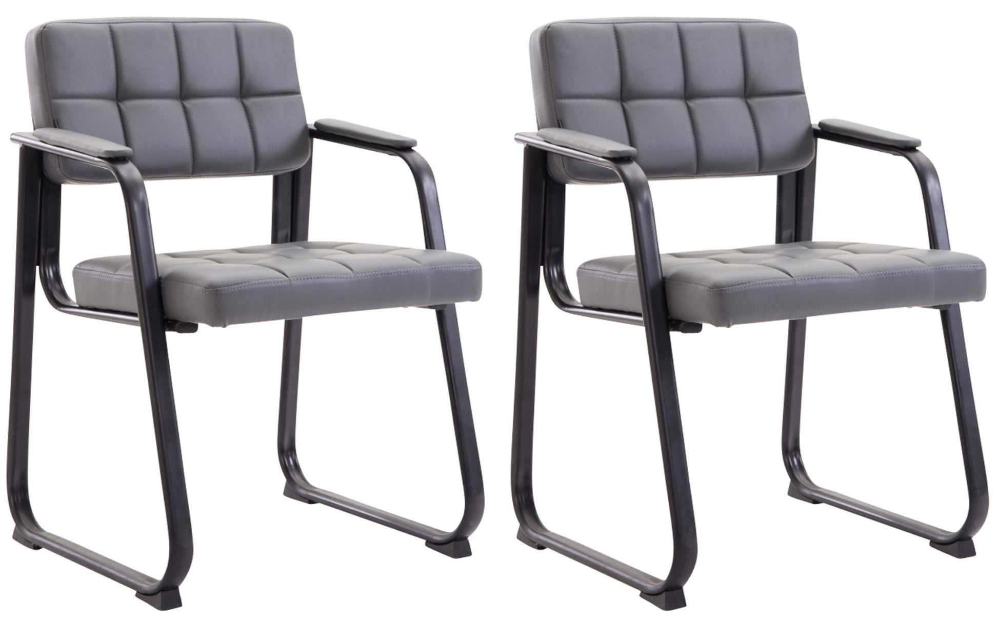 Set van 2 Comfortabele Bezoekersstoelen - Vergaderstoelen - Luxe Zithouding Kleur grijs