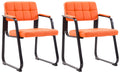 Set van 2 Comfortabele Bezoekersstoelen - Vergaderstoelen - Luxe Zithouding Kleur oranje