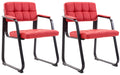 Set van 2 Comfortabele Bezoekersstoelen - Vergaderstoelen - Luxe Zithouding Kleur rood