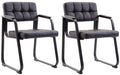 Set van 2 Comfortabele Bezoekersstoelen - Vergaderstoelen - Luxe Zithouding Kleur zwart