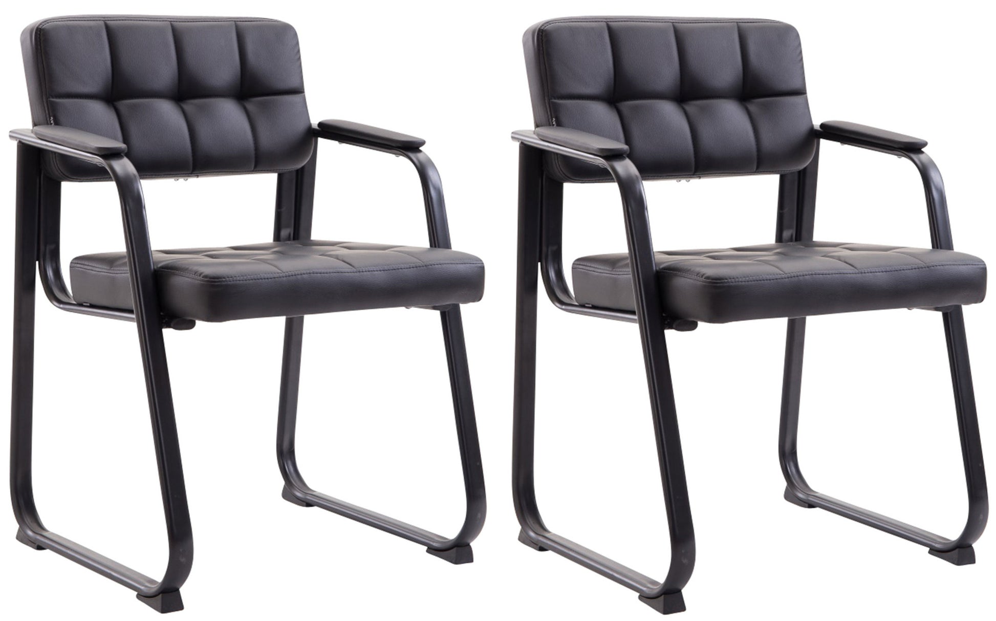 Set van 2 Comfortabele Bezoekersstoelen - Vergaderstoelen - Luxe Zithouding Kleur zwart