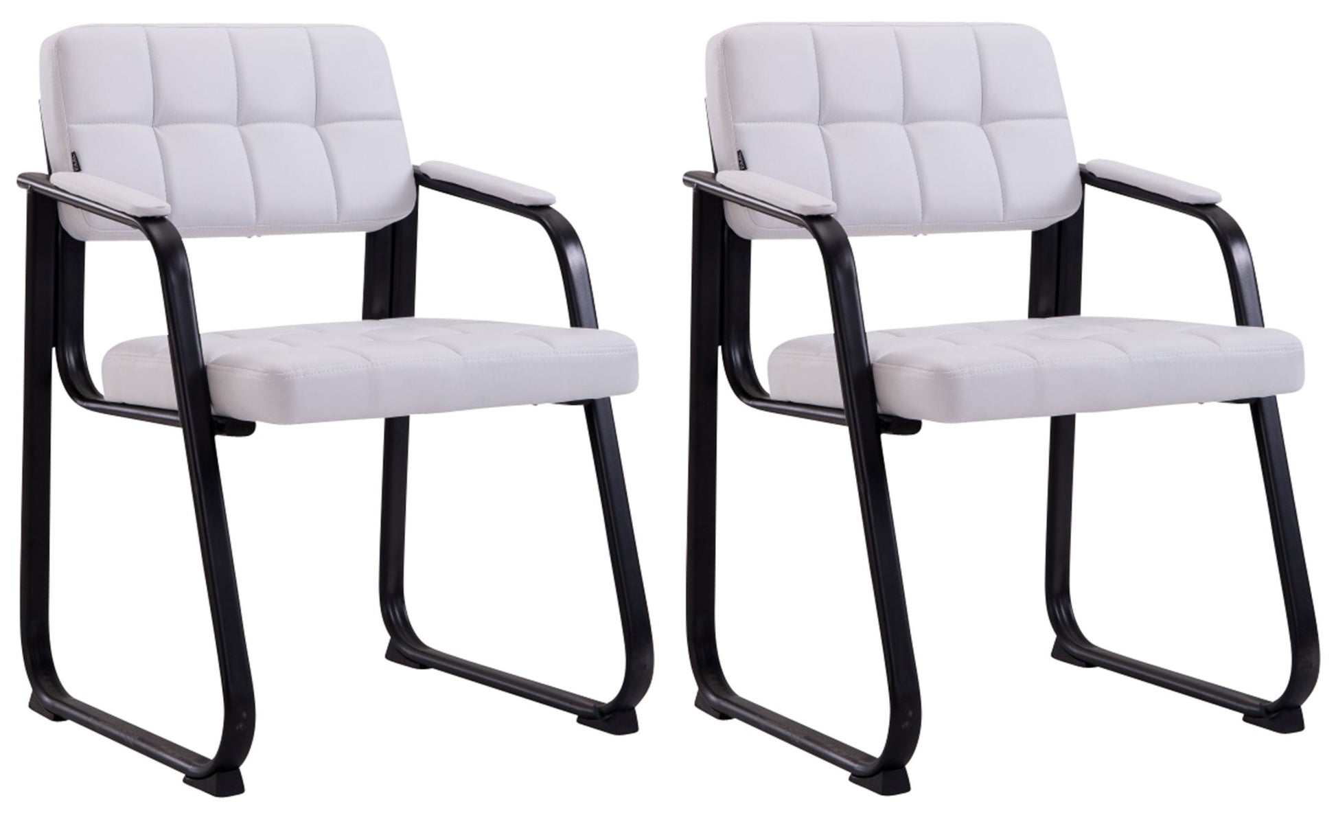 Set van 2 Comfortabele Bezoekersstoelen - Vergaderstoelen - Luxe Zithouding Kleur wit
