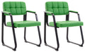 Set van 2 Comfortabele Bezoekersstoelen - Vergaderstoelen - Luxe Zithouding Kleur groen