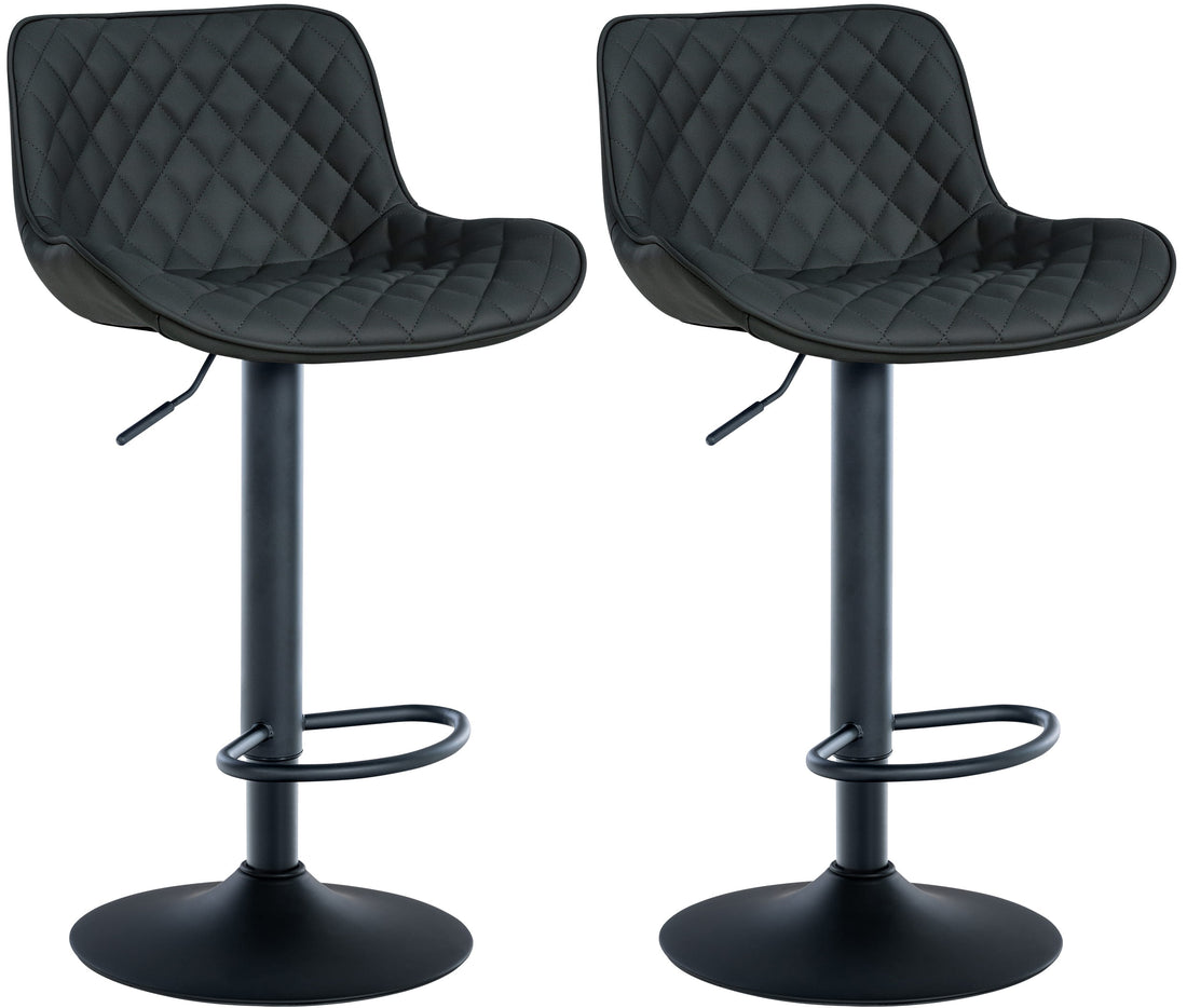 Set van 2 Barkrukken - Hoge Krukken - 360° Draai, Optimaal Comfort & Elegantie Kleur zwart Materiaal kunstleer