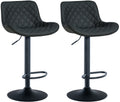 Set van 2 Barkrukken - Hoge Krukken - 360° Draai, Optimaal Comfort & Elegantie Kleur zwart Materiaal kunstleer