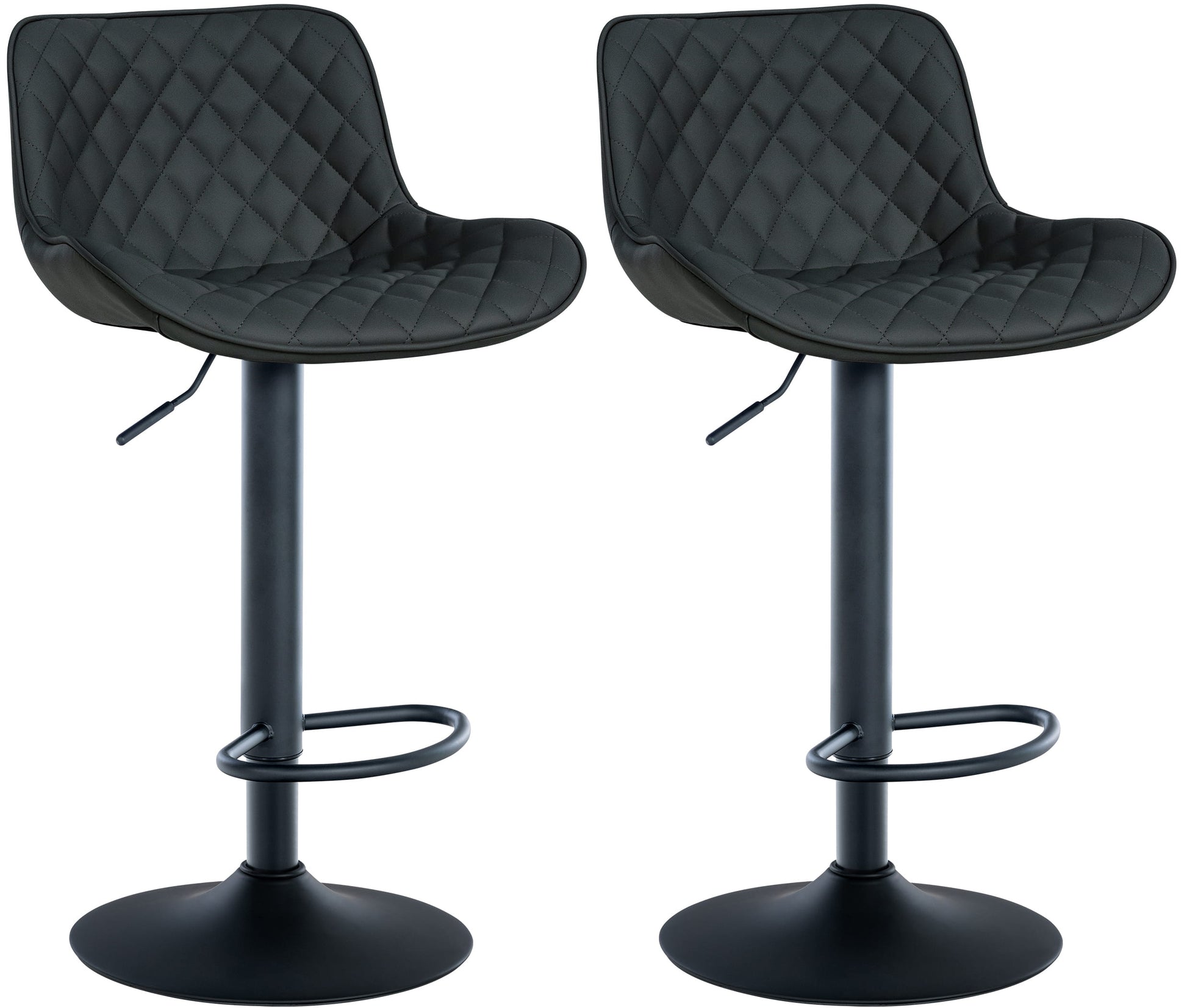 Set van 2 Barkrukken - Hoge Krukken - 360° Draai, Optimaal Comfort & Elegantie Kleur zwart Materiaal kunstleer
