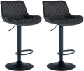 Set van 2 Barkrukken - Hoge Krukken - 360° Draai, Optimaal Comfort & Elegantie Kleur zwart Materiaal zacht