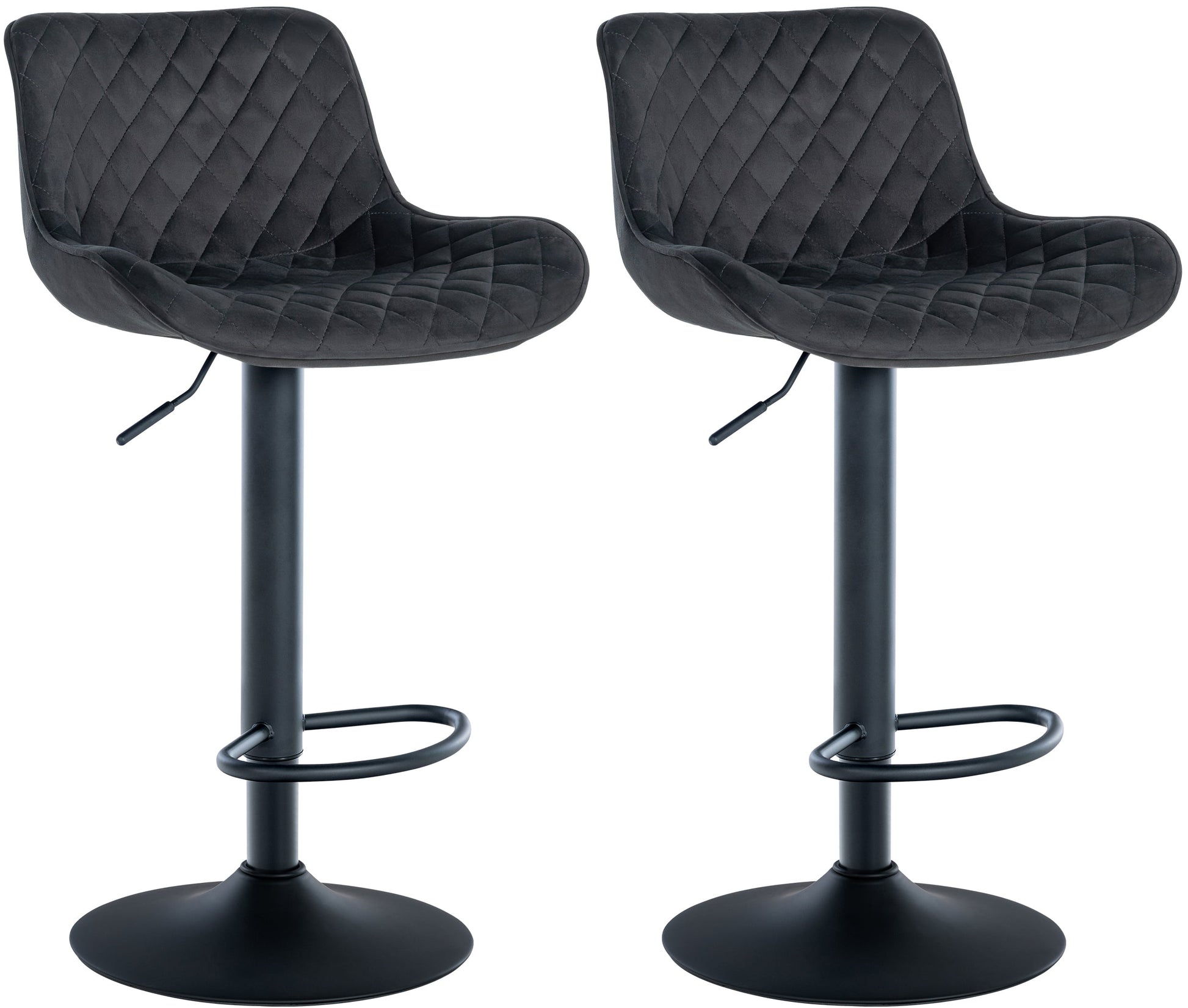 Set van 2 Barkrukken - Hoge Krukken - 360° Draai, Optimaal Comfort & Elegantie Kleur zwart Materiaal zacht