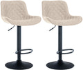 Set van 2 Barkrukken - Hoge Krukken - 360° Draai, Optimaal Comfort & Elegantie Kleur taupe Materiaal Stof