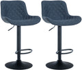 Set van 2 Barkrukken - Hoge Krukken - 360° Draai, Optimaal Comfort & Elegantie Kleur blauw Materiaal Stof