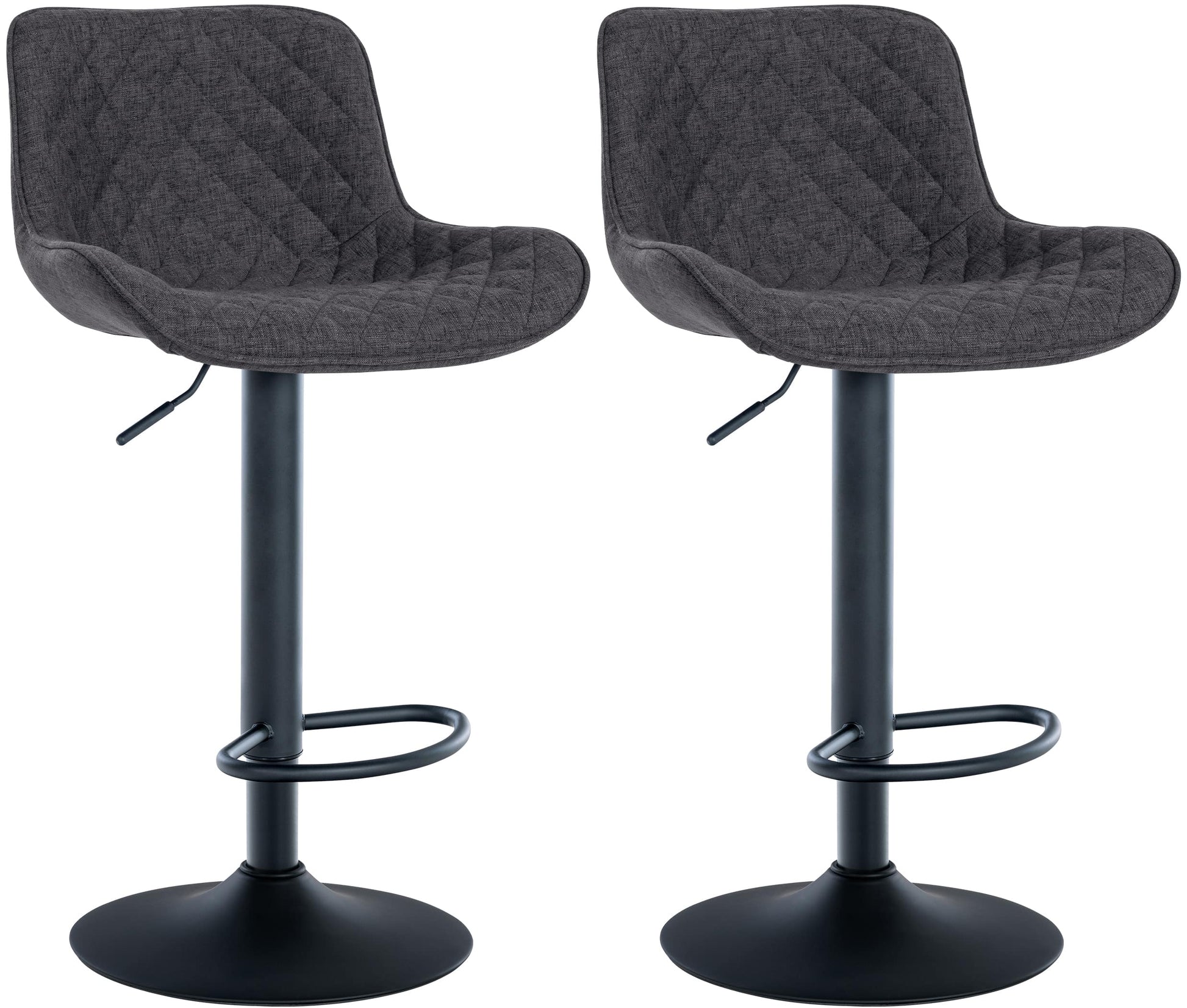 Set van 2 Barkrukken - Hoge Krukken - 360° Draai, Optimaal Comfort & Elegantie Kleur zwart Materiaal Stof