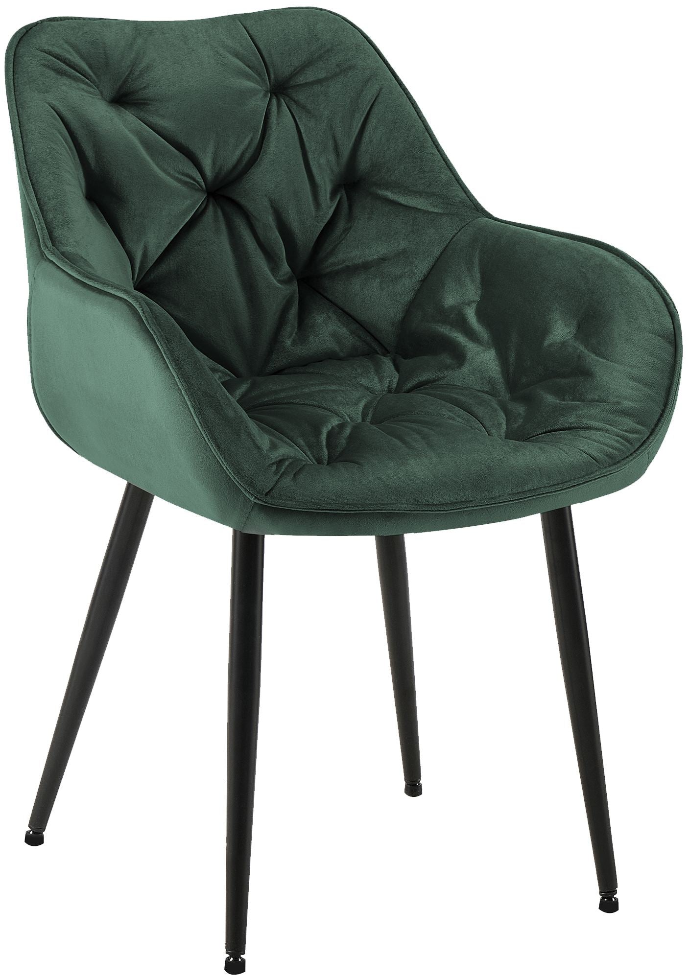 Eetkamerstoel Fluweel - Fauteuil-stijl - Hoog Comfort & Onderhoudsvriendelijk Kleur groen