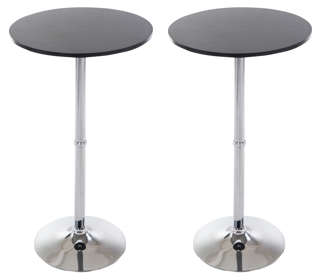 2-delige set Bistro Statafels - Bartafels - Stevige Aluminium Kolom Kleur zwart