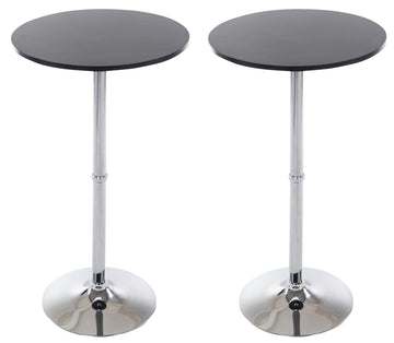 2-delige set Bistro Statafels - Bartafels - Stevige Aluminium Kolom Kleur zwart