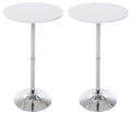 2-delige set Bistro Statafels - Bartafels - Stevige Aluminium Kolom Kleur mat wit