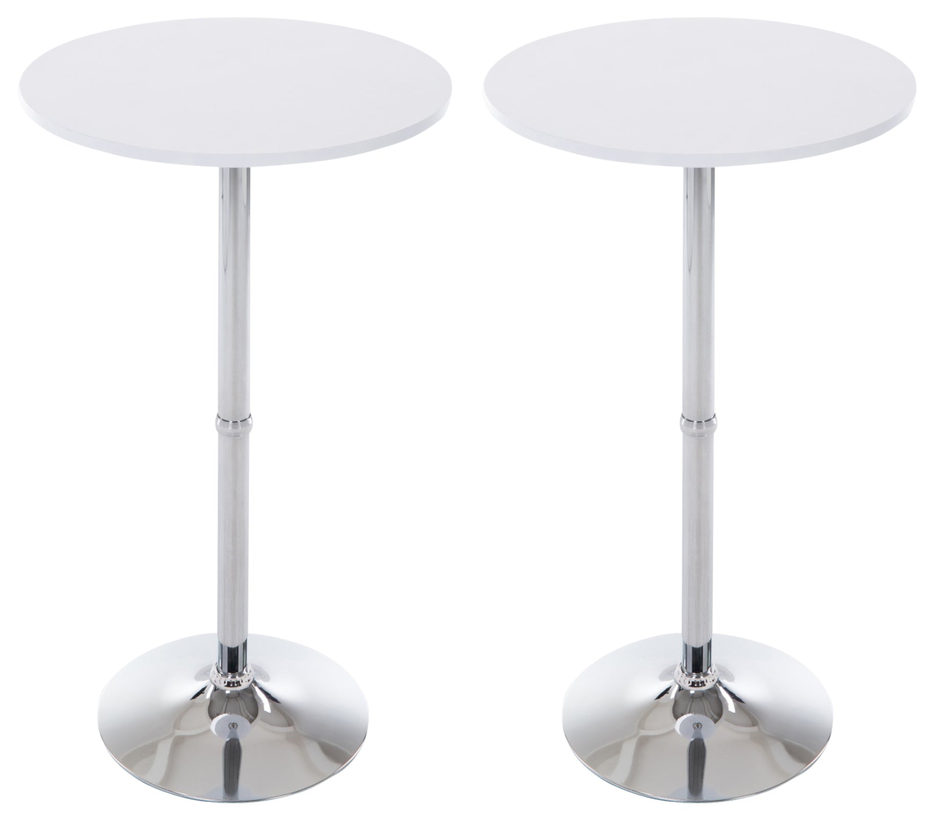 2-delige set Bistro Statafels - Bartafels - Stevige Aluminium Kolom Kleur mat wit