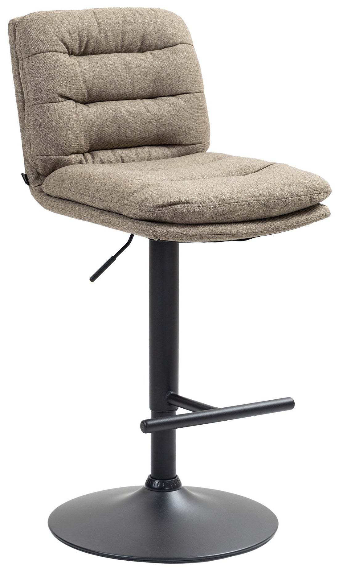 Barkruk met Stoffen Bekleding - Hoge Kruk - Comfortabel Zitvlak, Elegante Uitstraling Kleur crème Onderstel Kleur zwart