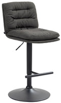 Barkruk met Stoffen Bekleding - Hoge Kruk - Comfortabel Zitvlak, Elegante Uitstraling Kleur donkergrijs Onderstel Kleur zwart
