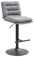 Barkruk met Stoffen Bekleding - Hoge Kruk - Comfortabel Zitvlak, Elegante Uitstraling Kleur grijs Onderstel Kleur zwart