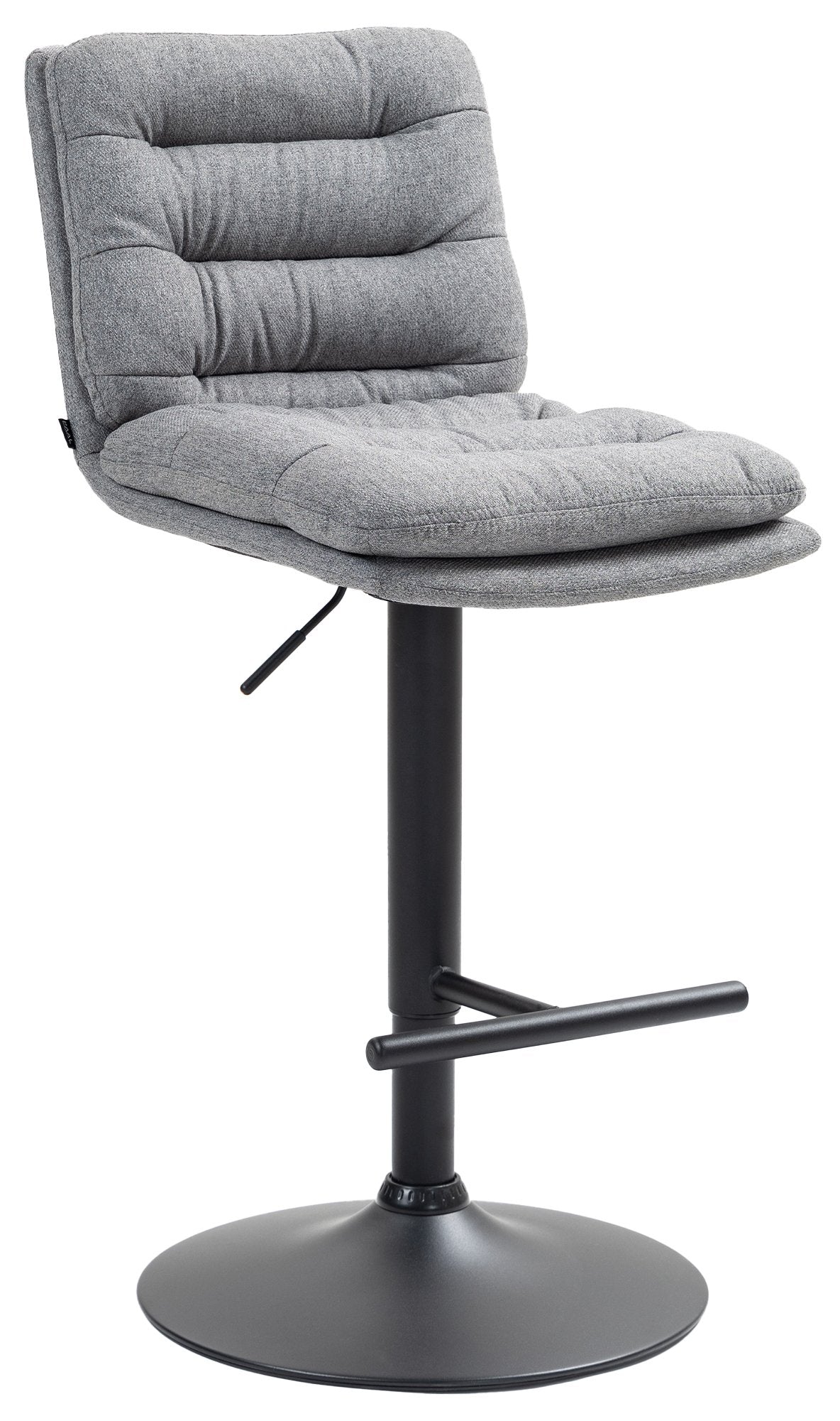 Barkruk met Stoffen Bekleding - Hoge Kruk - Comfortabel Zitvlak, Elegante Uitstraling Kleur grijs Onderstel Kleur zwart