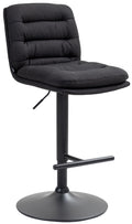 Barkruk met Stoffen Bekleding - Hoge Kruk - Comfortabel Zitvlak, Elegante Uitstraling Kleur zwart Onderstel Kleur zwart