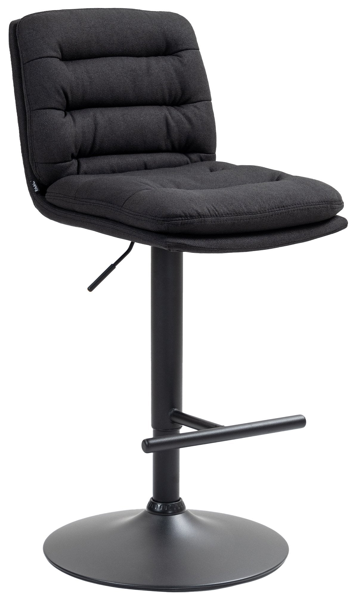 Barkruk met Stoffen Bekleding - Hoge Kruk - Comfortabel Zitvlak, Elegante Uitstraling Kleur zwart Onderstel Kleur zwart