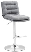 Barkruk met Stoffen Bekleding - Hoge Kruk - Comfortabel Zitvlak, Elegante Uitstraling Kleur grijs Onderstel Kleur chroom