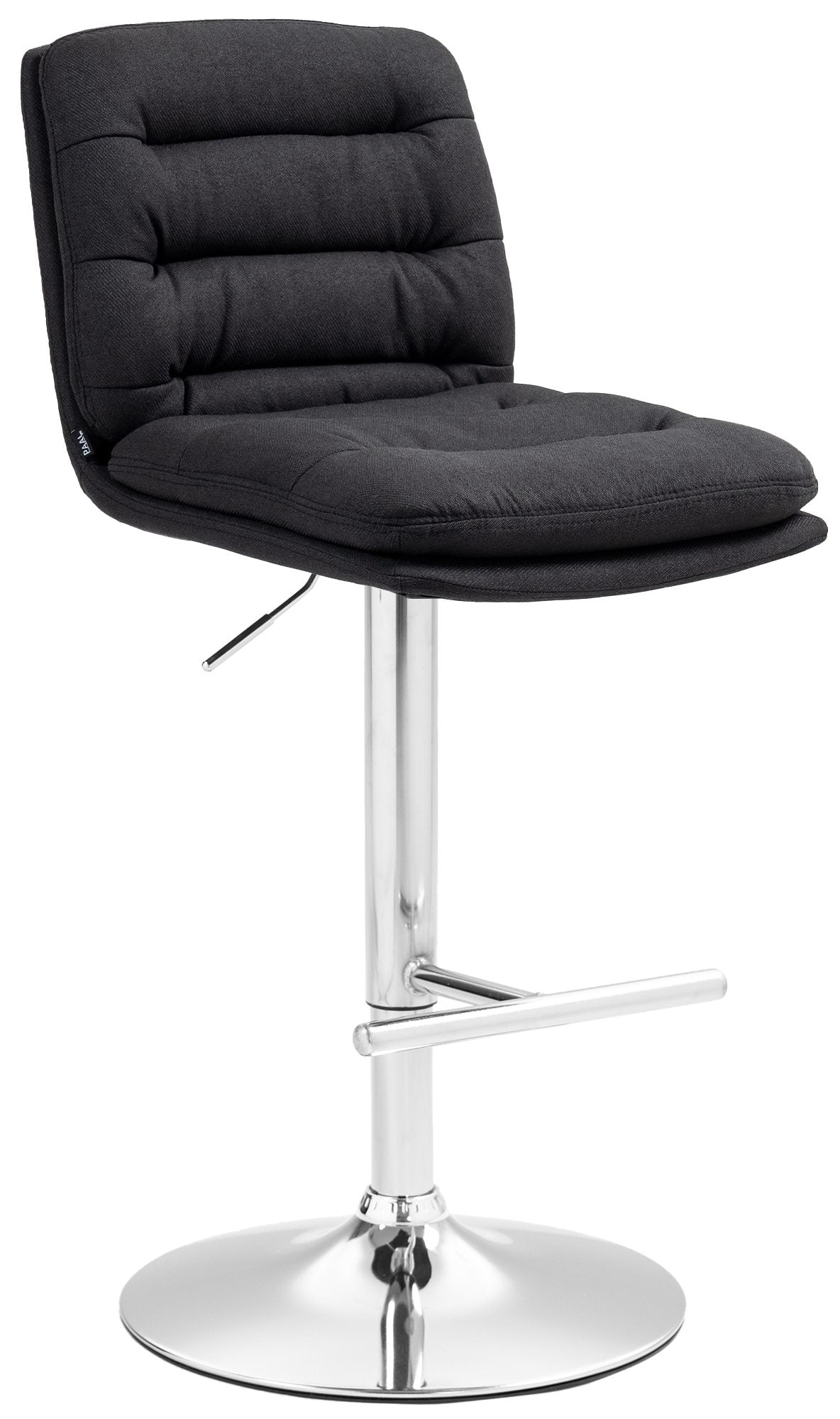 Barkruk met Stoffen Bekleding - Hoge Kruk - Comfortabel Zitvlak, Elegante Uitstraling Kleur zwart Onderstel Kleur chroom