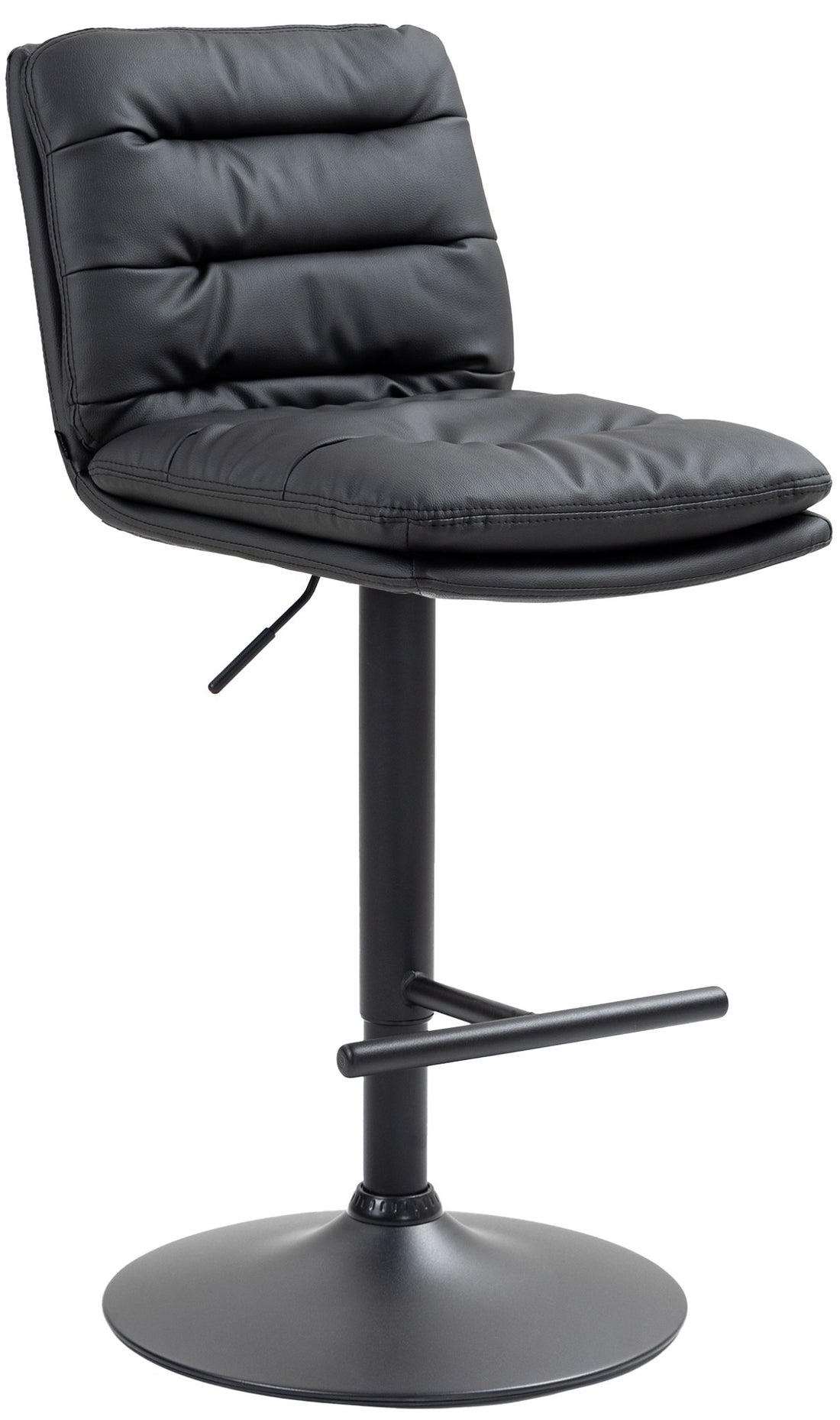 Barkruk - Kunstleren Stoel - Hoog Zitcomfort, Elegant Design, 360 Graden Draaifunctie Kleur zwart Onderstel Kleur zwart