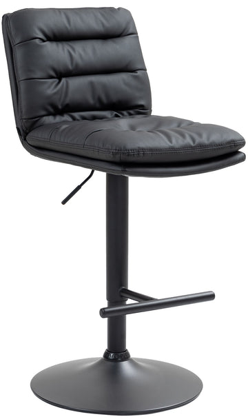 Barkruk - Kunstleren Stoel - Hoog Zitcomfort, Elegant Design, 360 Graden Draaifunctie Kleur zwart Onderstel Kleur zwart