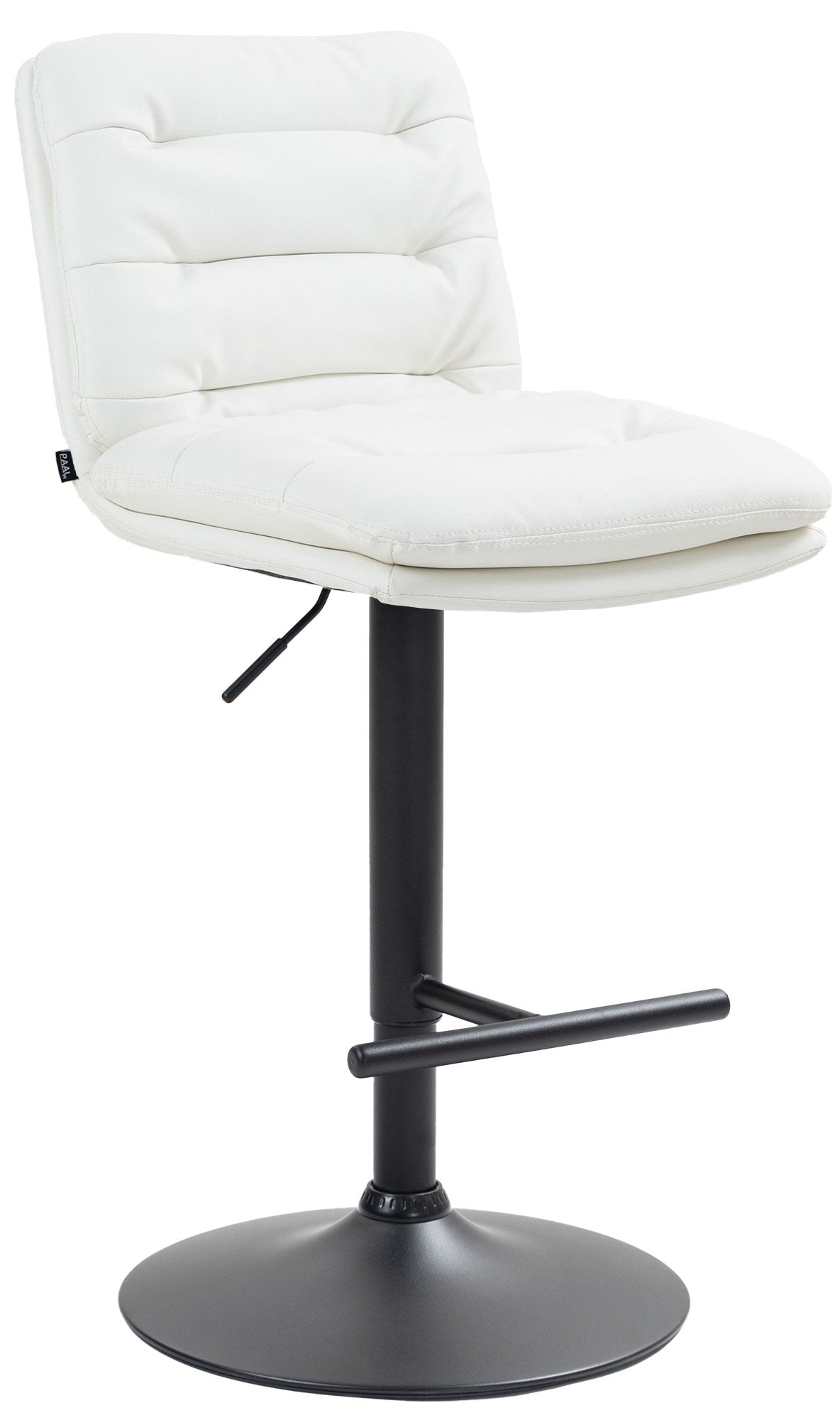 Barkruk - Kunstleren Stoel - Hoog Zitcomfort, Elegant Design, 360 Graden Draaifunctie Kleur wit Onderstel Kleur zwart