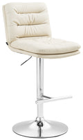 Barkruk - Kunstleren Stoel - Hoog Zitcomfort, Elegant Design, 360 Graden Draaifunctie Kleur crème Onderstel Kleur chroom