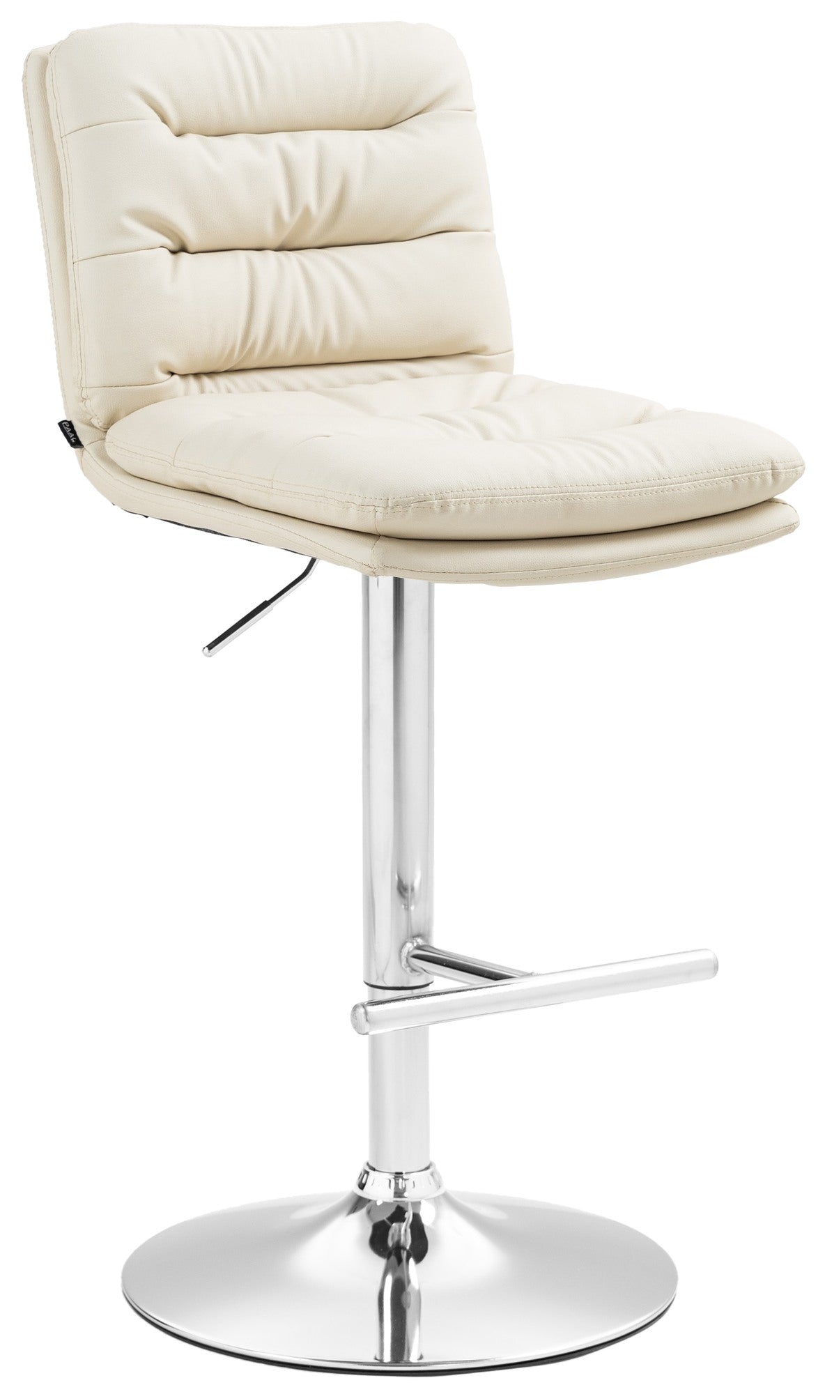 Barkruk - Kunstleren Stoel - Hoog Zitcomfort, Elegant Design, 360 Graden Draaifunctie Kleur crème Onderstel Kleur chroom