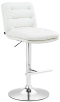 Barkruk - Kunstleren Stoel - Hoog Zitcomfort, Elegant Design, 360 Graden Draaifunctie Kleur wit Onderstel Kleur chroom