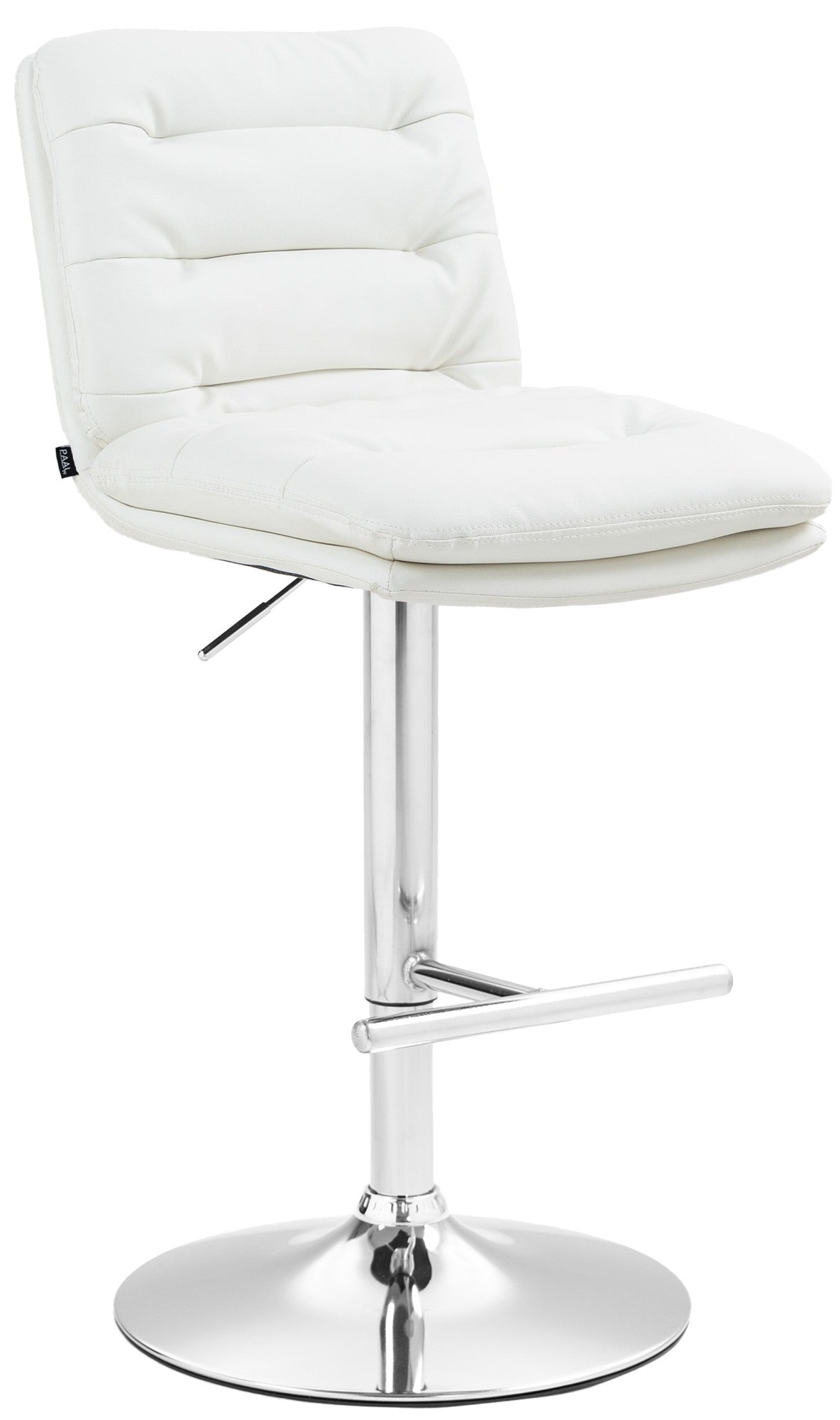 Barkruk - Kunstleren Stoel - Hoog Zitcomfort, Elegant Design, 360 Graden Draaifunctie Kleur wit Onderstel Kleur chroom