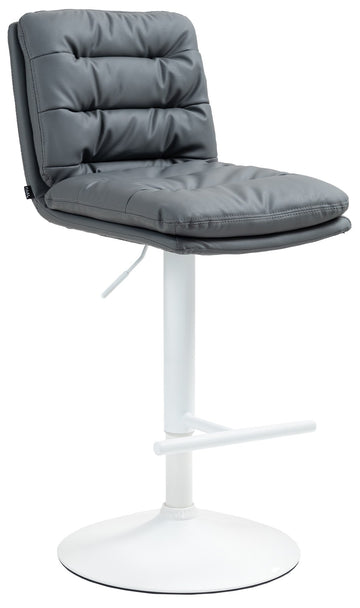 Barkruk van kunstleer - Kruk - Comfortabele zitervaring - Stijlvol design en verstelbaar frame Kleur grijs