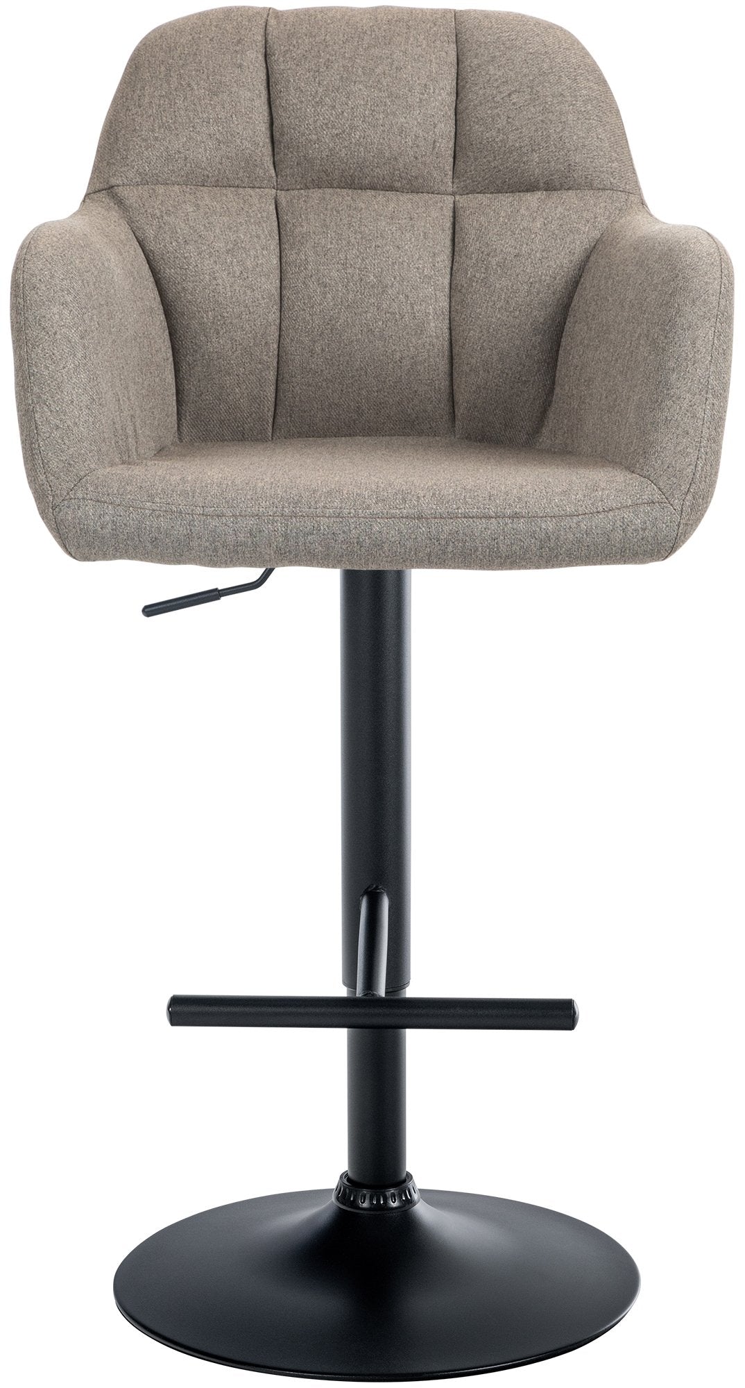 Stoffen Barkruk - Barstoel - Comfortabel zitontwerp, Verstelbaar & 360° draaibaar Kleur taupe