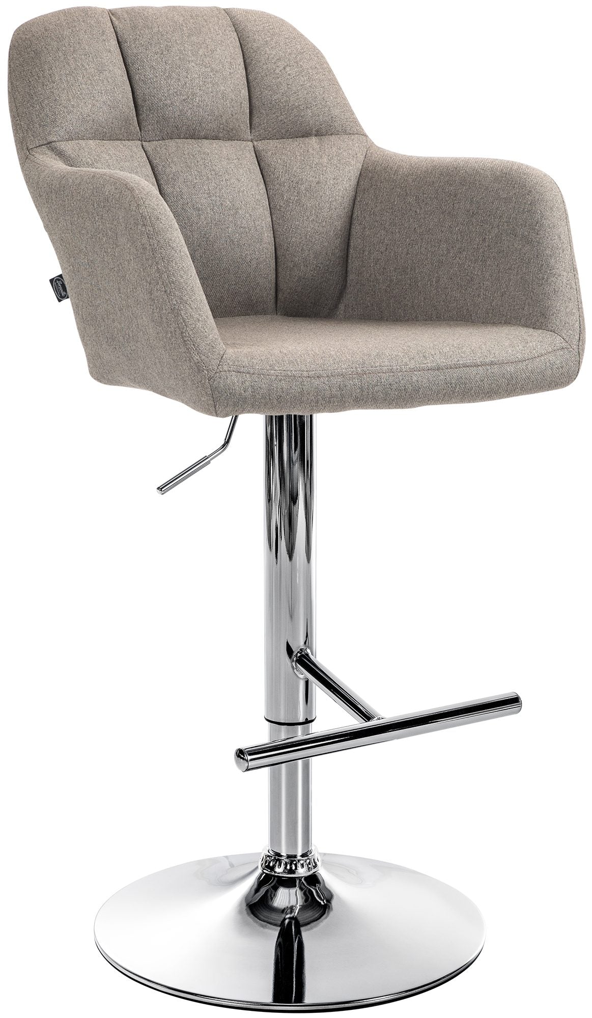 Barkruk Stof - Kruk - Buitengewoon Zitcomfort, Verstelbare Hoogte 97-118 cm Kleur taupe