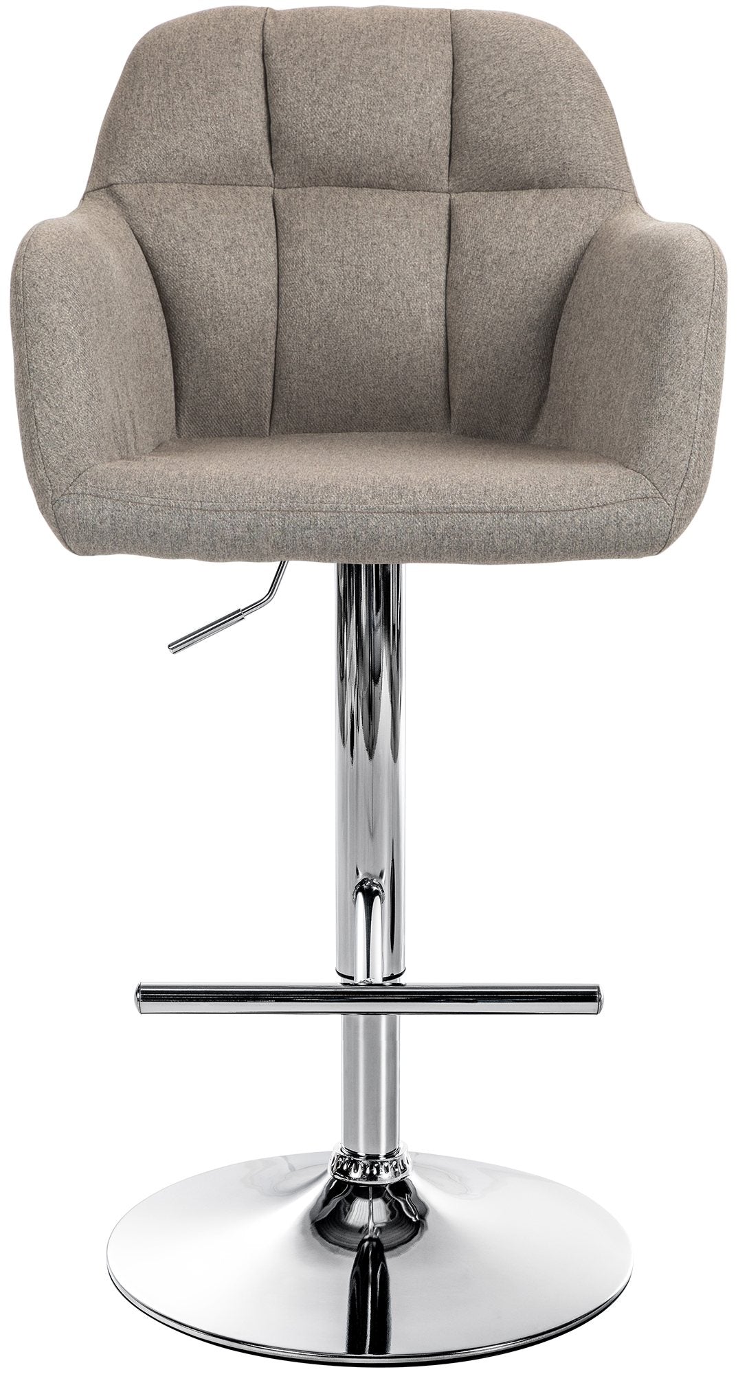 Barkruk Stof - Kruk - Buitengewoon Zitcomfort, Verstelbare Hoogte 97-118 cm Kleur taupe
