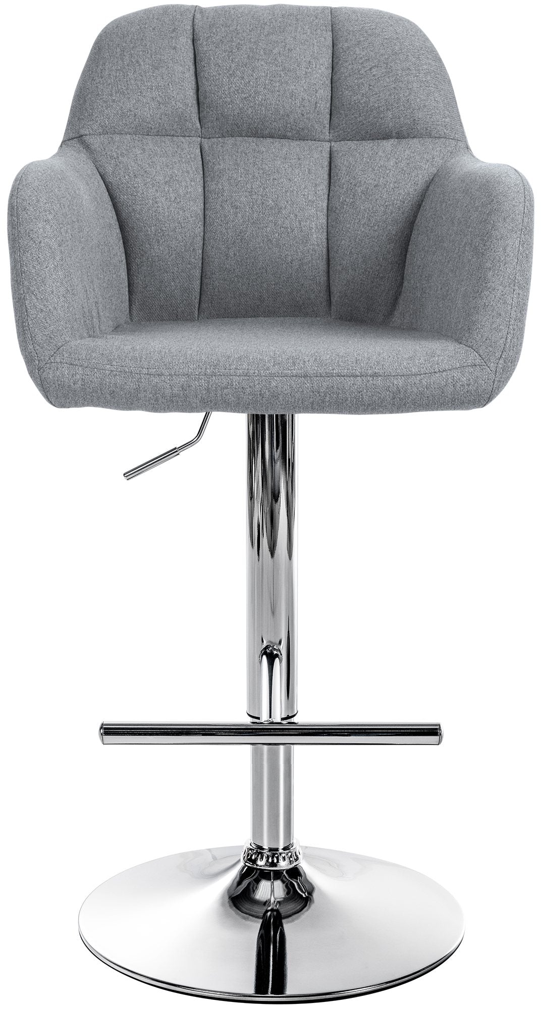 Barkruk Stof & Chroom Metaal - Hoger Zitcomfort - 360° Draaifunctie Kleur grijs