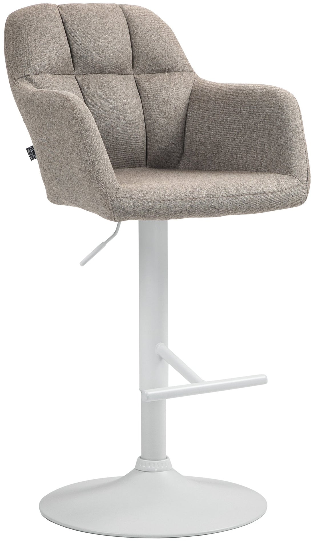 Draaibare Stoffen Barkruk - Verstelbare Hoogte - Uitstekend Zitcomfort & 360° Rotation Kleur taupe