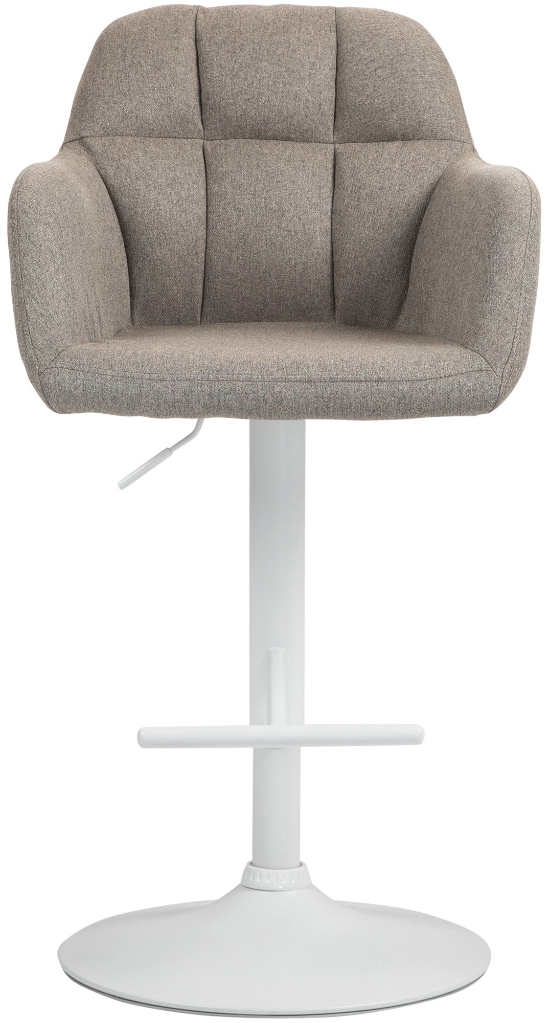 Draaibare Stoffen Barkruk - Verstelbare Hoogte - Uitstekend Zitcomfort & 360° Rotation Kleur taupe