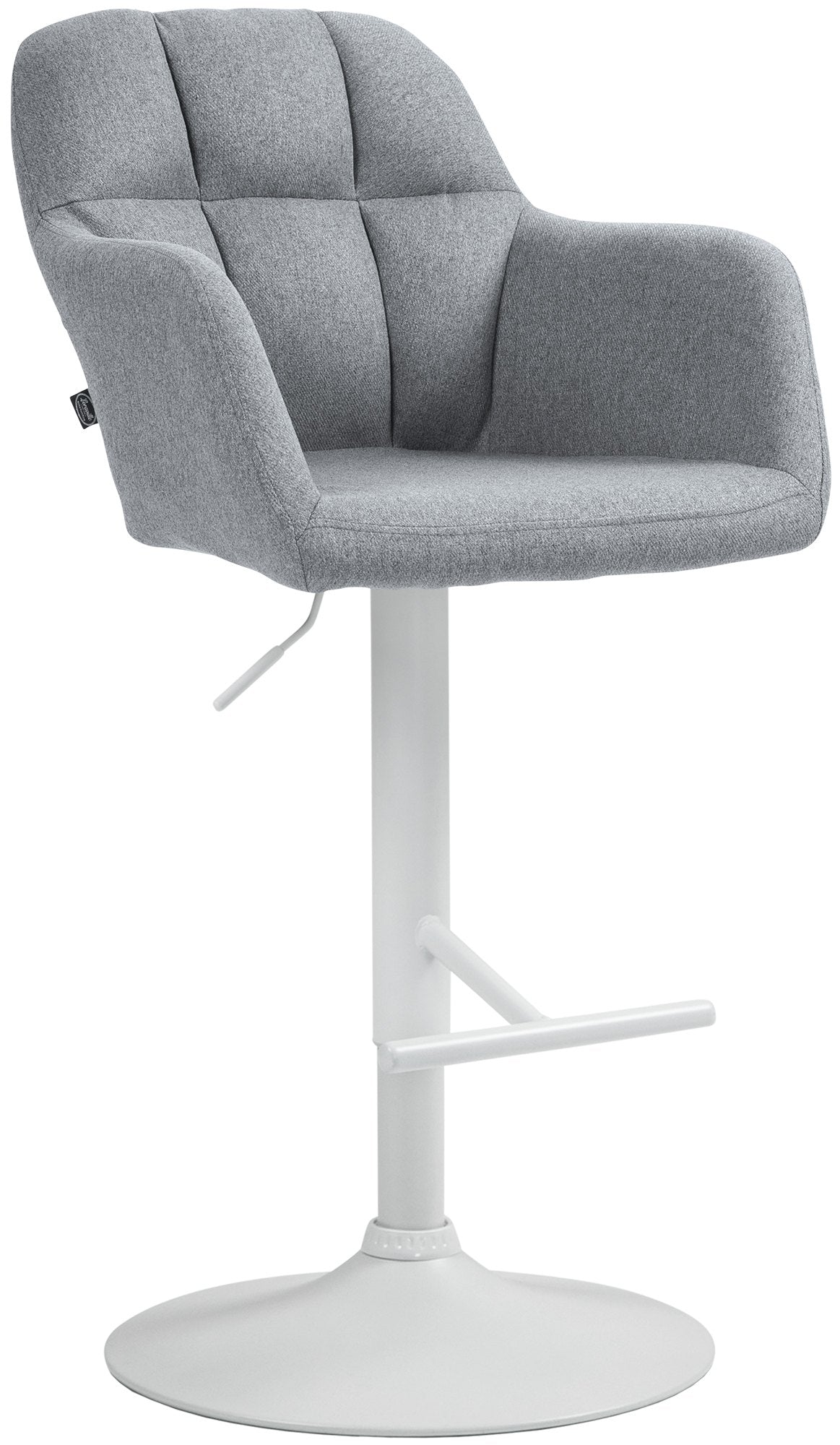 Verstelbare Barkruk - Stof - Zitcomfort en 360° Draaibaarheid Kleur grijs