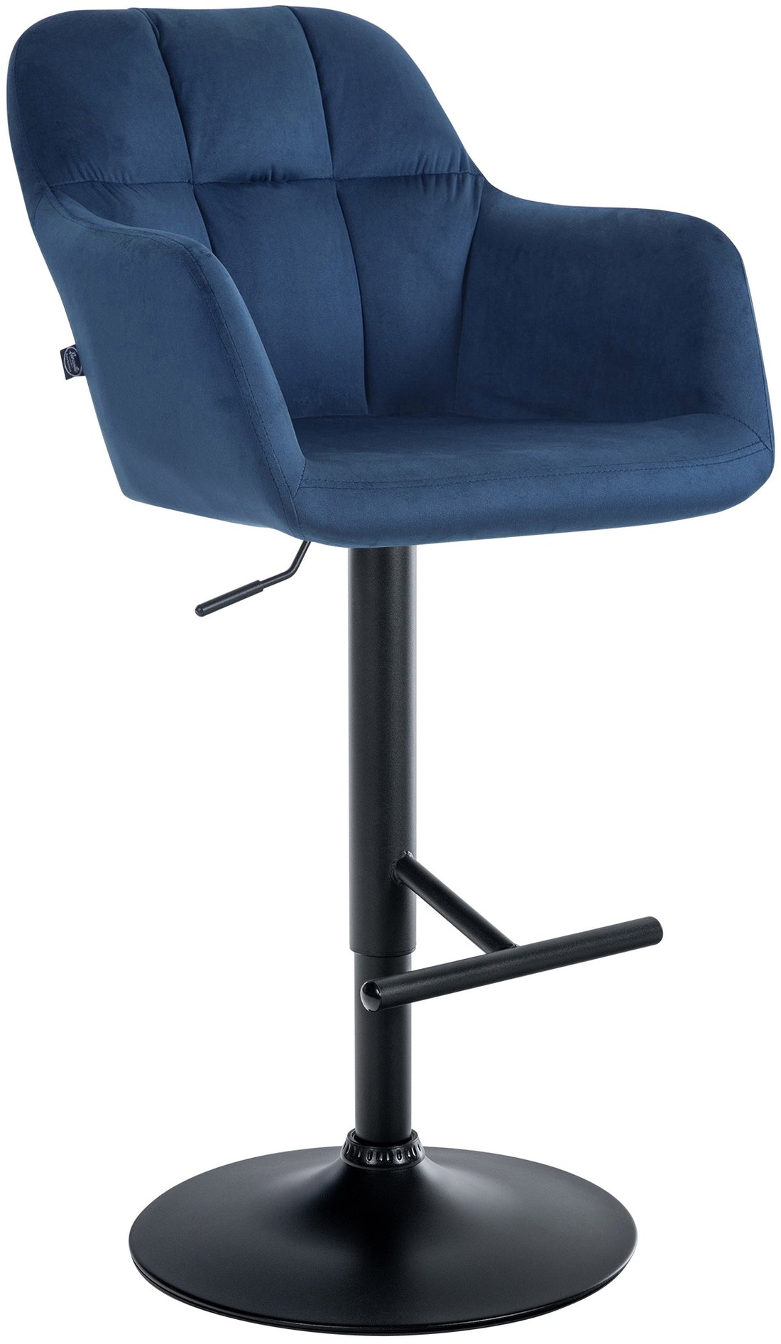 Verstelbare Fluwelen Barkruk – Hoge Stoel – Maximale Comfort en 360° Mobiliteit Kleur crème Materiaal onderstel Metaal matzwart