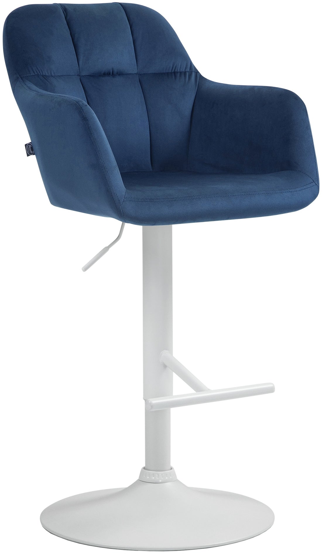 Barkruk Fluweel - Gestoffeerde Stoel - Hoogteverstelbaar Comfort, 360° Draaibaar Kleur blauw